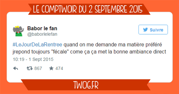 Sélection meilleurs tweets septembre rentrée BHL lol twitter