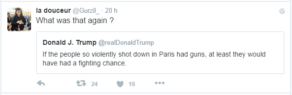 la douceur ‏@Gurzil_  20 hil y a la douceur a retweeté Donald J. Trump What was that again ?