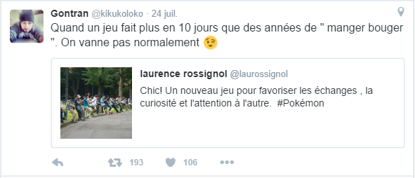 Quand un jeu fait plus en 10 jours que des années de " manger bouger ". On vanne pas normalement