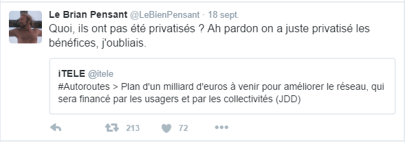 Quoi, ils ont pas été privatisés ? Ah pardon on a juste privatisé les bénéfices, j'oubliais.