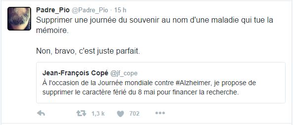 Supprimer une journée du souvenir au nom d'une maladie qui tue la mémoire.  Non, bravo, c'est juste parfait.