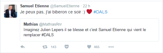 Je peux pas, j'ai biberon ce soir :)  #DALS