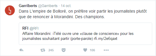 Dans L'empire de Bolloré, on préfère voir partir les journalistes plutôt que de renoncer à Morandini. Des champions.