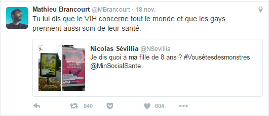 Tu lui dis que le VIH concerne tout le monde et que les gays prennent aussi soin de leur santé.