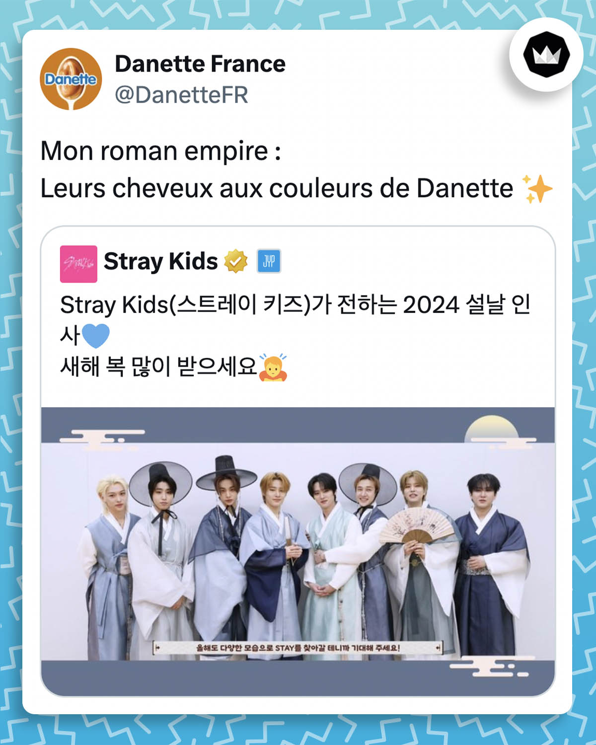 Tweet de Danette :
Mon roman empire :
Leurs cheveux aux couleurs de Danette